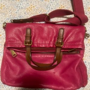 Fossil Explorer Hobo Foldover Leather Crossbody